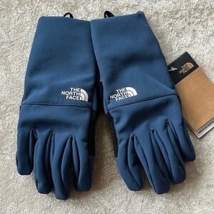 Brand New The North Face ETip Touchscreen Tech Gloves Blue & Black w/ White Logo